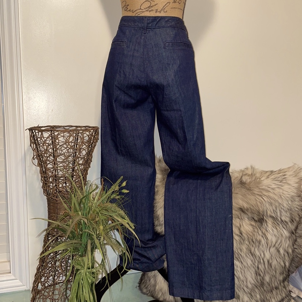 🔵🎉HP “NWT” TALL GIRLS DREAM FLARE LEG BANANA REPUBLIC DARK WASH TROUSERS - Picture 8 of 15